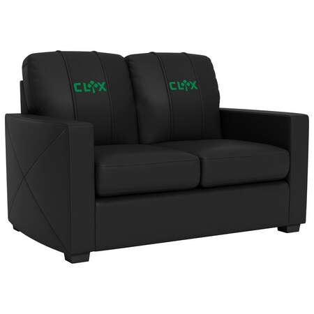 Dreamseat Silver Loveseat with Celtics Crossover Gaming Wordmark Green Logo XZ7759003LSCDBK-PSNBA32111